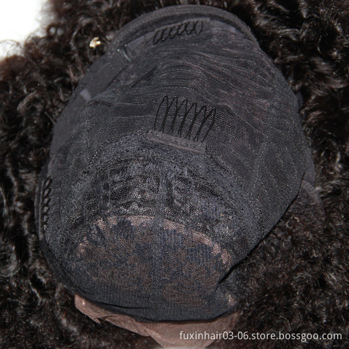 Short Human Hair Wigs African Lace Front Wigs for Black Afro Puff Afro Kinky Curly Mongolia Natural Women Brazilian Hair Large
